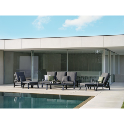 VENETO lounge POUF alu WHITE+AW SUNBRELLA PREMIUM