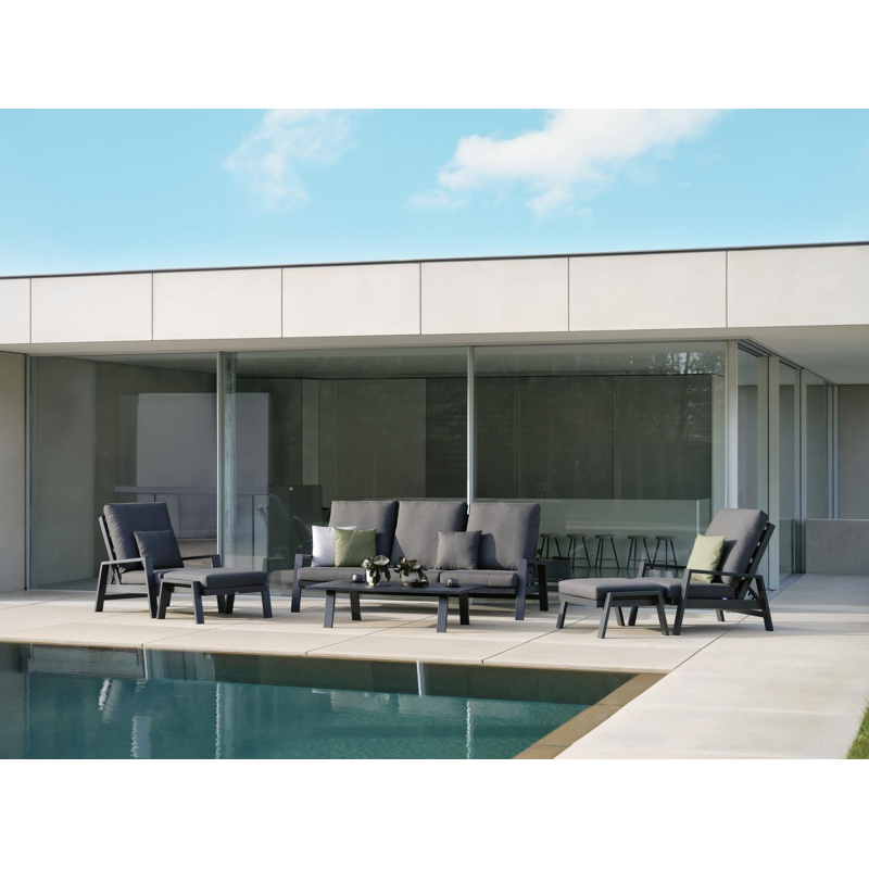 VENETO lounge POUF alu WHITE+AW SUNBRELLA PREMIUM