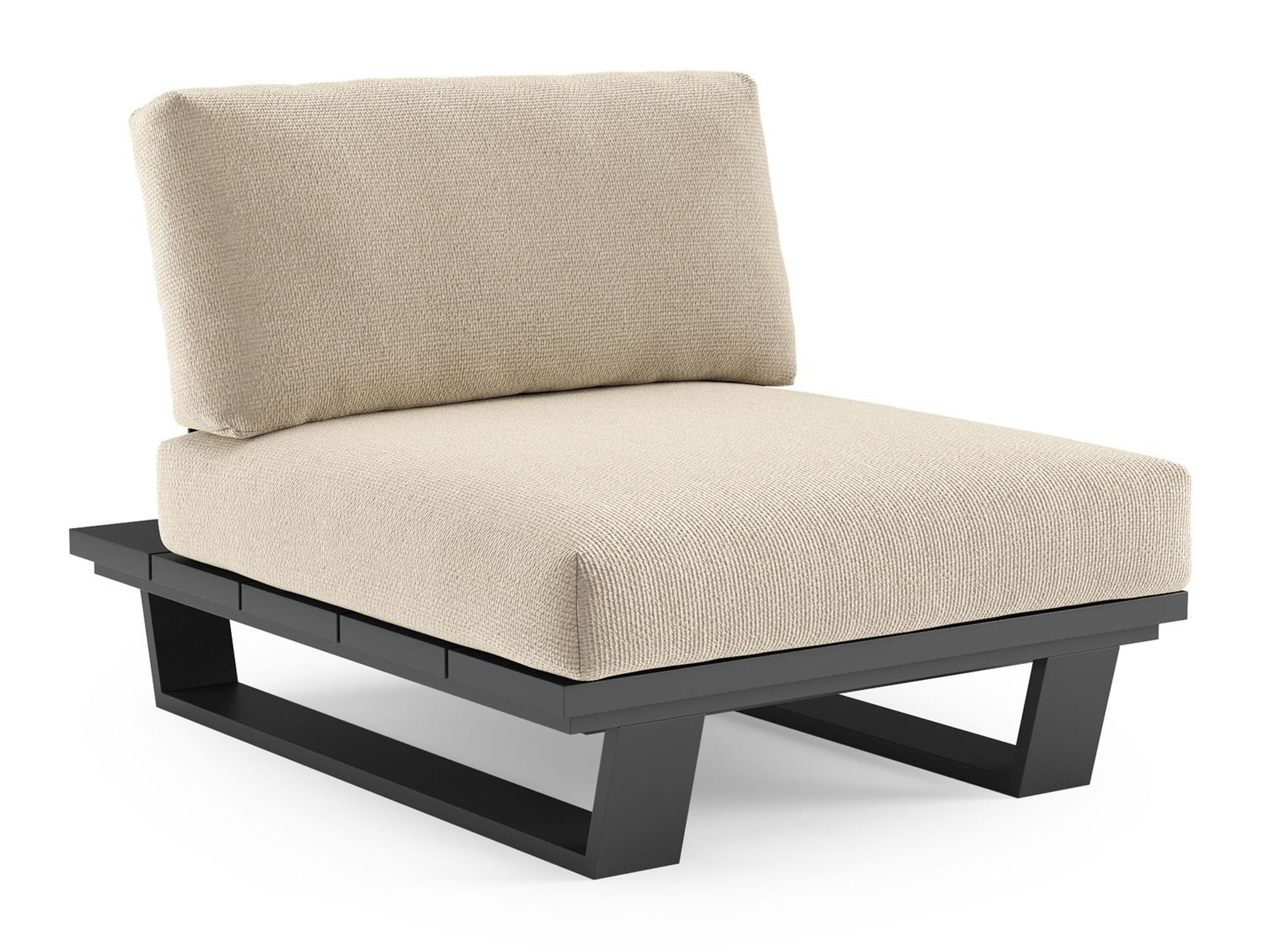 Pagino loungestoel in zwart aluminium met althea chalk all weather cosytica kussen
