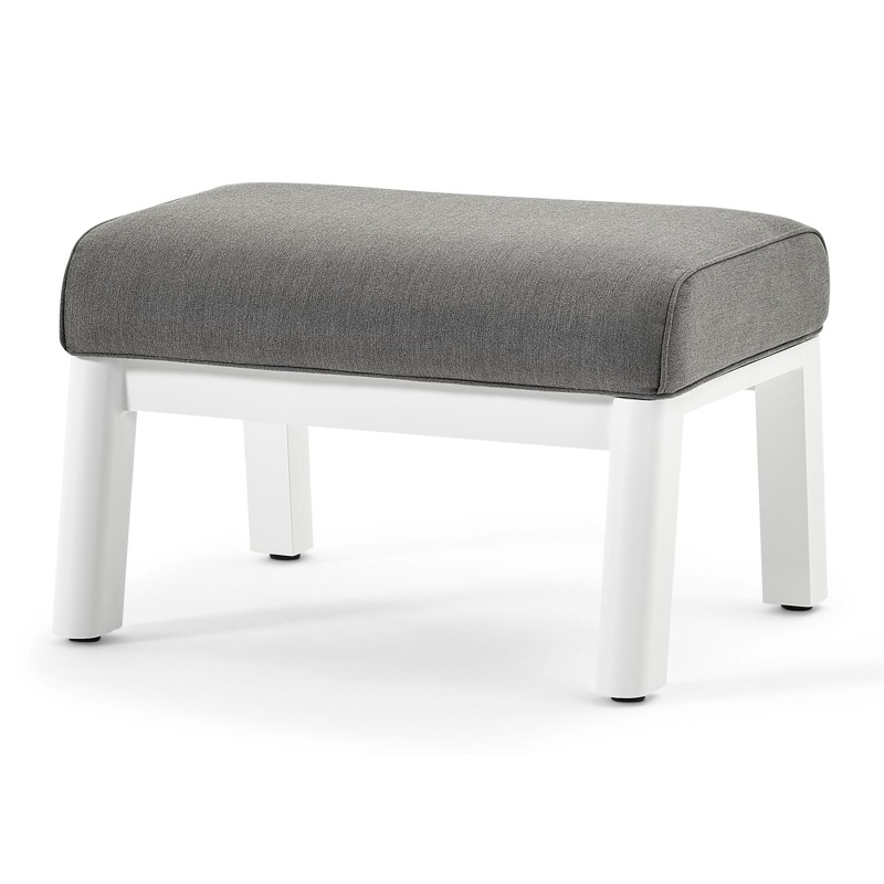 Cirello lounge poef in wit aluminium