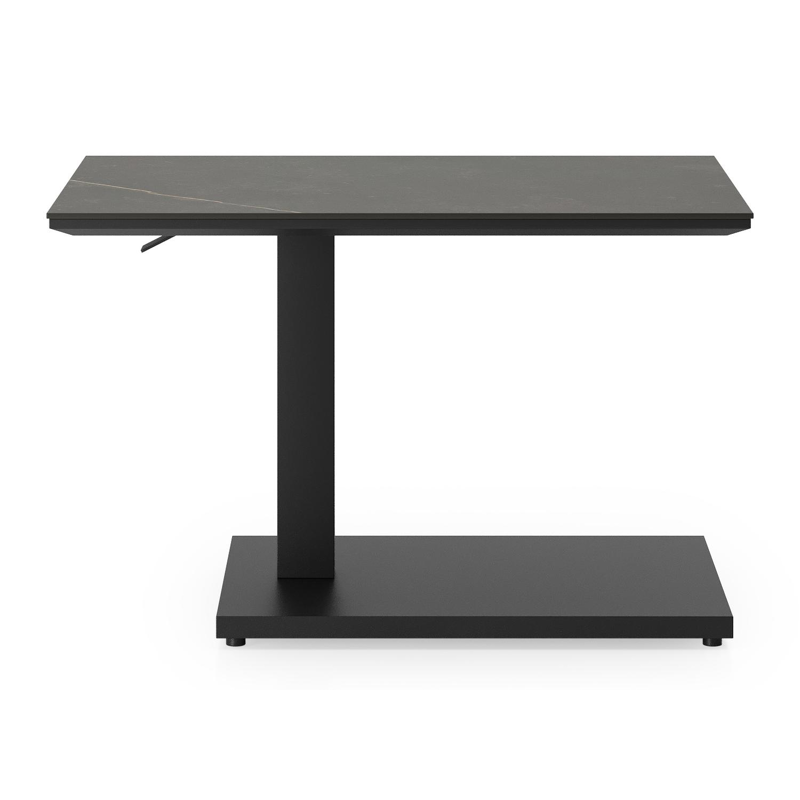 Table d'appoint Cirello Pop up en aluminium noir et céramique pleine calatorao - Lg. 70 x Lrg. 50 x Haut. 66 cm