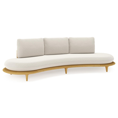 Bomero loungebank in teak met firenze natural all weather solica kussen