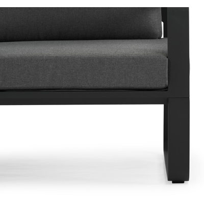 Navelli loungeset in zwart aluminium met grijs weather+ softtouch kussens