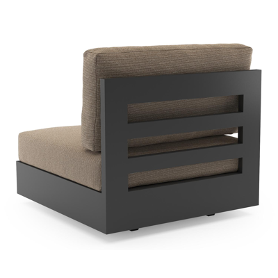 Como loungestoel in zwart aluminium met firenze earth all weather solica kussen