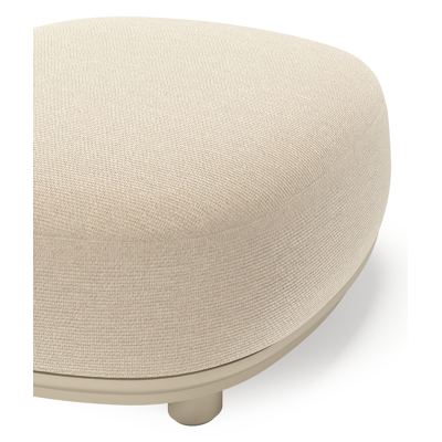 Vadelo poef in beige aluminium met althea chalk all weather cosytica kussen