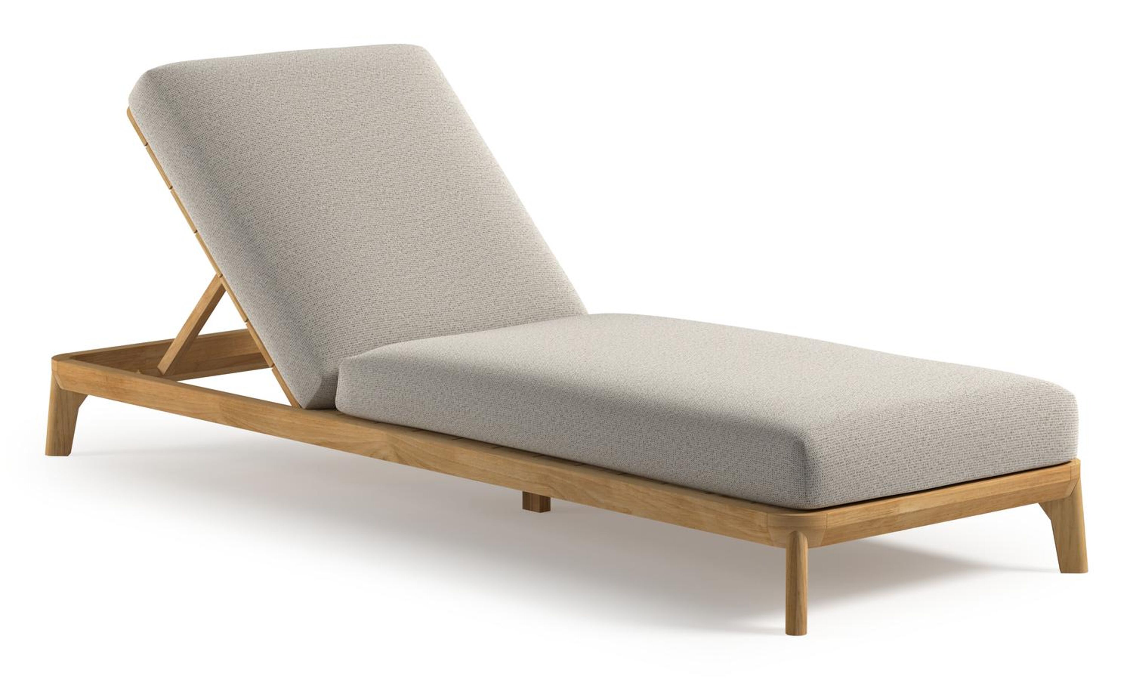 Orso verstelbaar ligbed in teak met firenze natural all weather Solica kussen