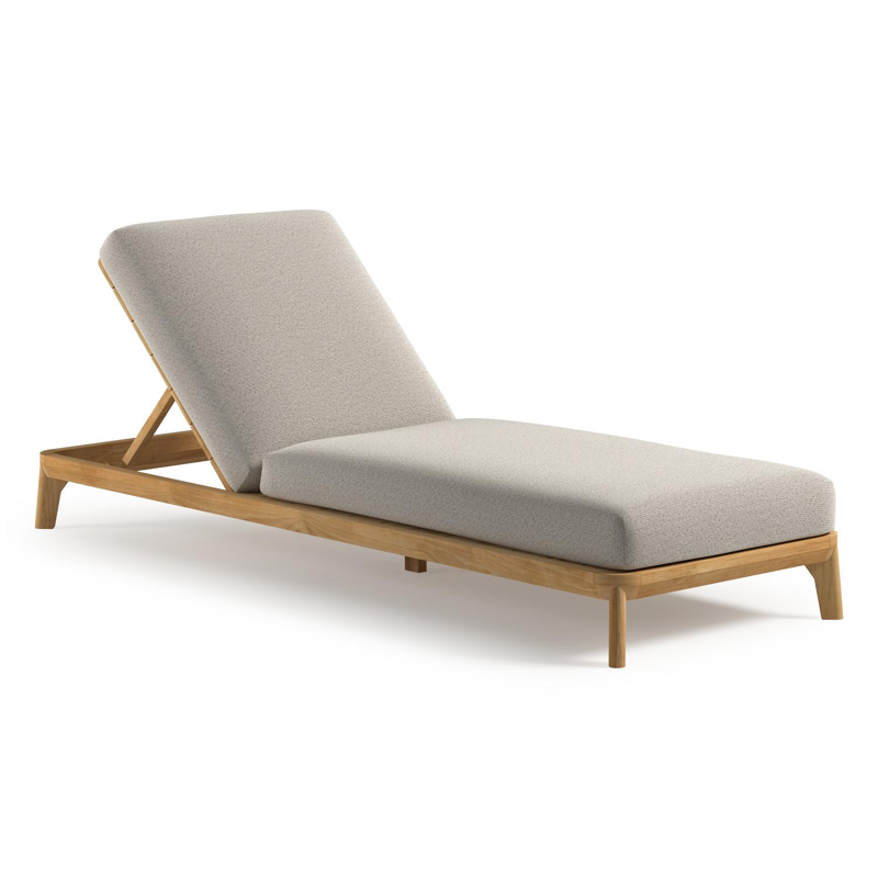Orso verstelbaar ligbed in teak met firenze natural all weather Solica kussen