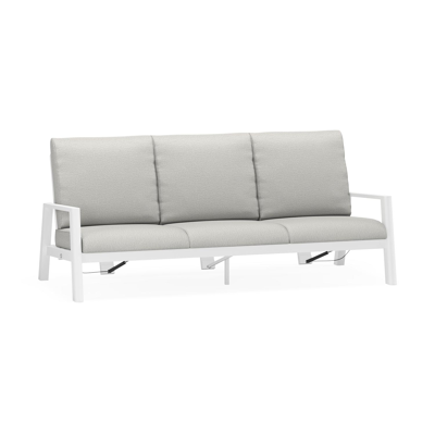 Cirello loungebank 3-zit in wit aluminium met savane nimbus all weather sunbrella® luxe kussen