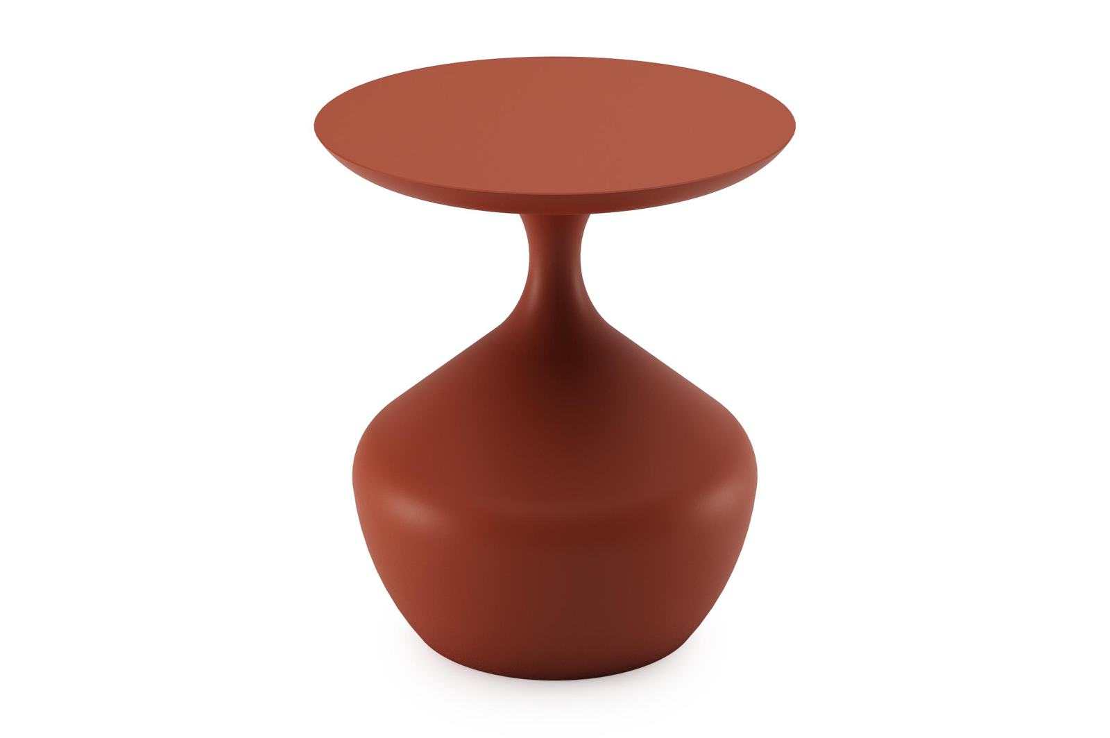 Table d’appoint Bomero en aluminium brun rouille - Dia. 48 x H 50 cm