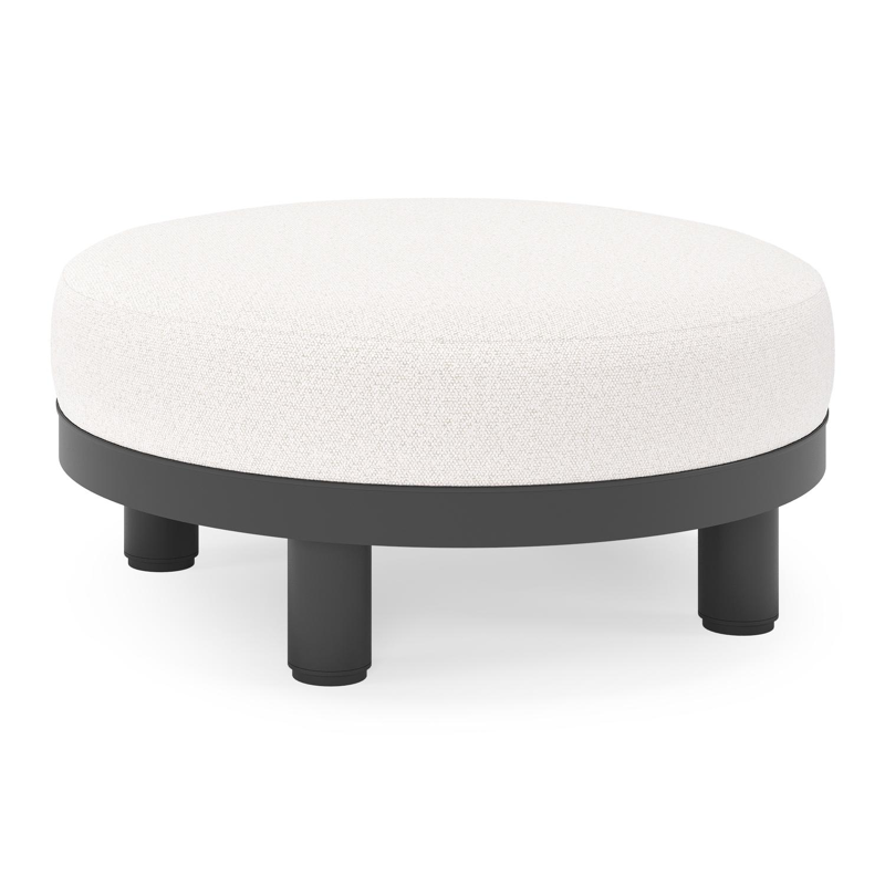 Donato lounge poef in zwart aluminium met All Weather Solica Ego Eggshell kussen