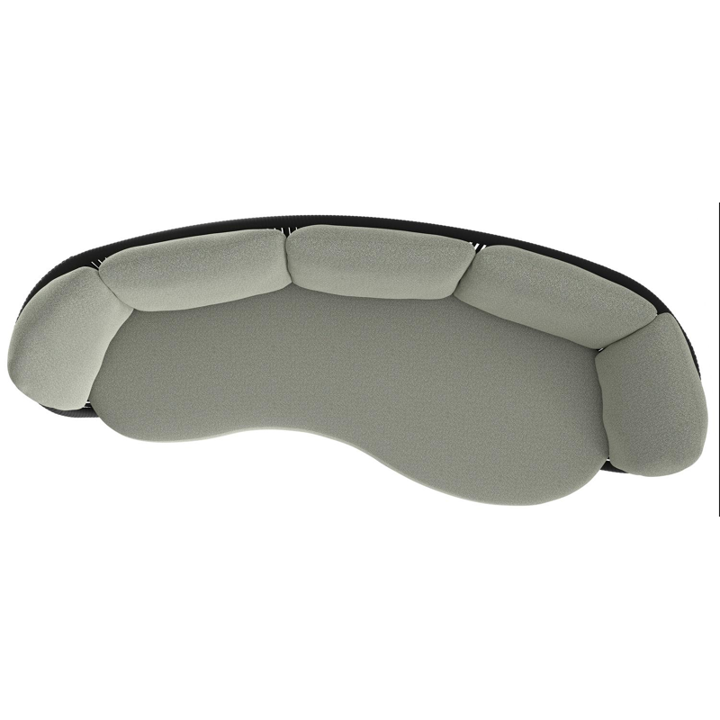 Canapé de jardin Lupino en aluminium noir et corde large plate de luxe tissée verticalement noir et coussins en all weather sunbrella® luxe savane leaf