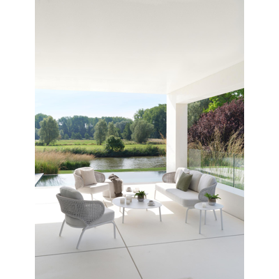 Donato (Vincenzo) loungetafels in wit aluminium - L 108 x B 76 x H 30 cm