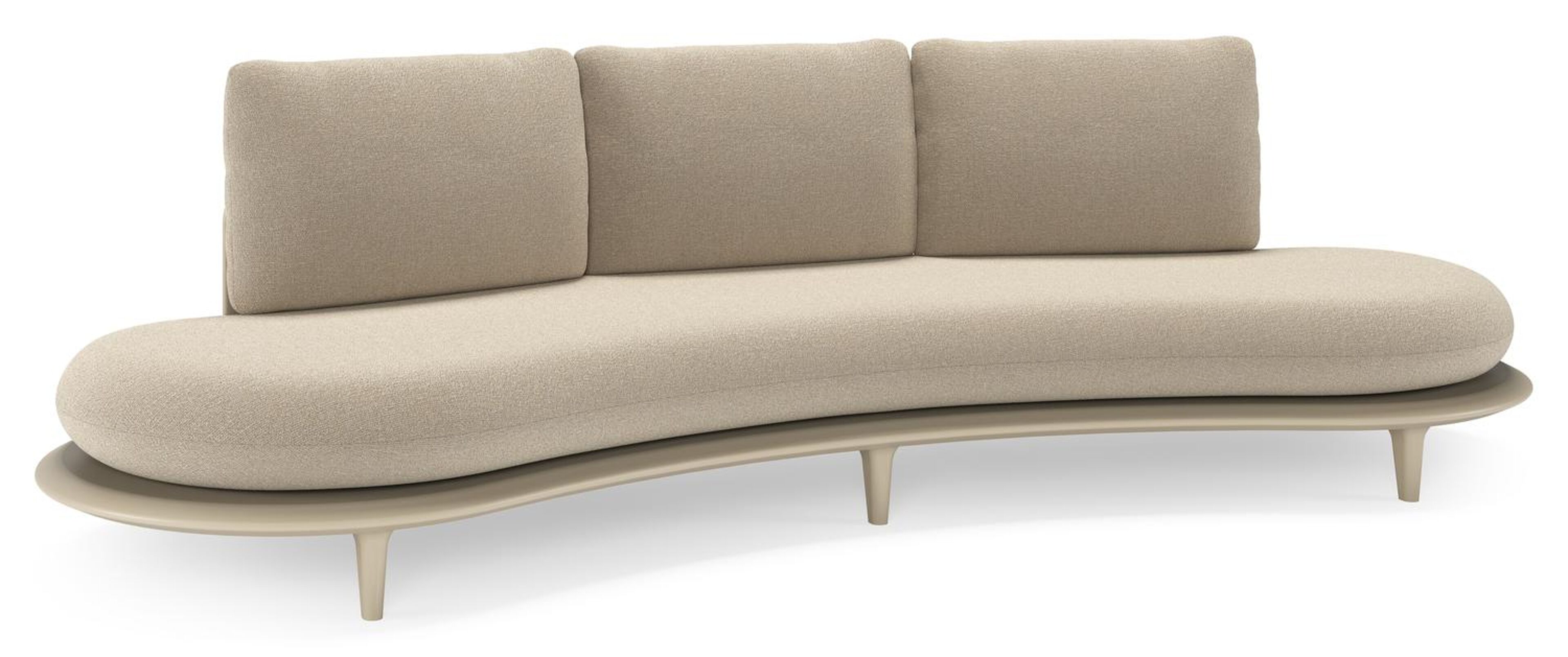 Bomero loungebank in beige aluminium met marbella sand all weather cosytica kussen