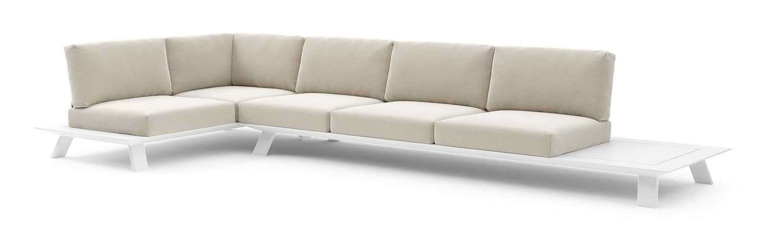 Cesano loungehoek in wit aluminium met lopi marble all weather Sunbrella® luxe kussen