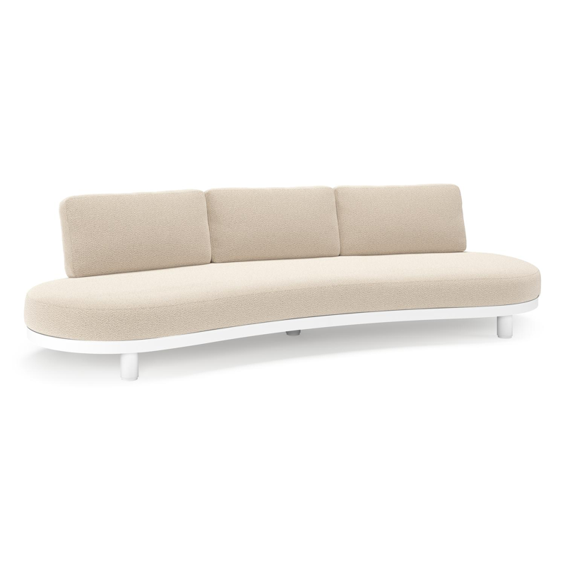 Donato loungebank in wit aluminium met all weather sunbrella® luxe Lopi Sand kussen