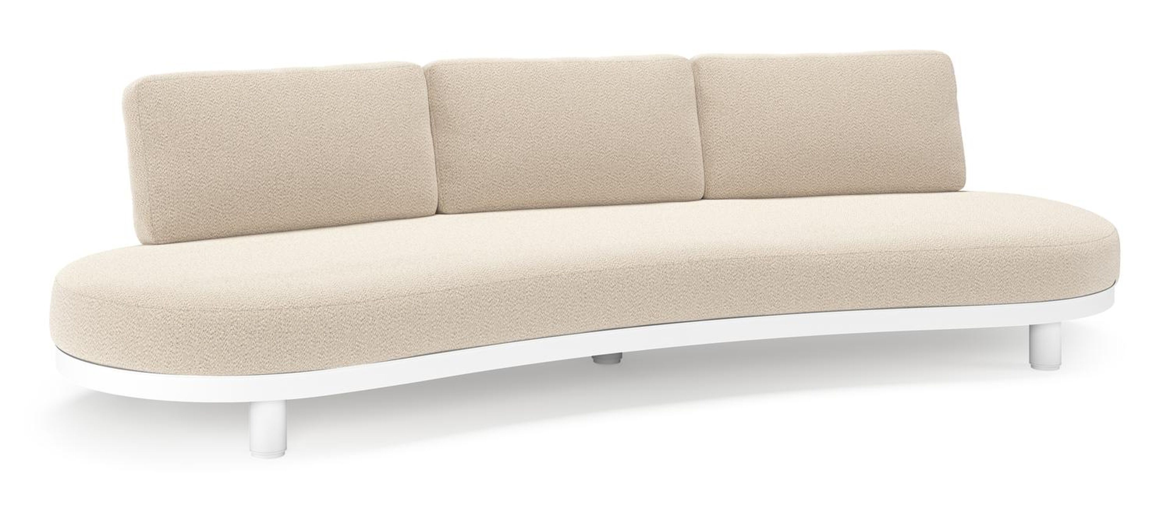 Donato loungebank in wit aluminium met all weather sunbrella® luxe Lopi Sand kussen