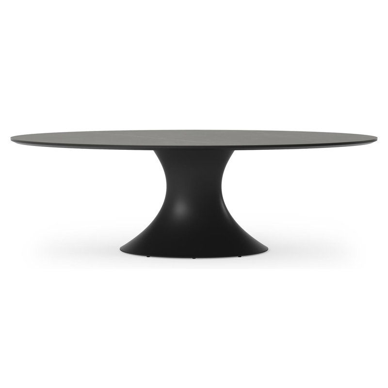 Fano tuintafel in zwart aluminium en volkeramiek calatorao - L 240 x B 135 x H 75 cm