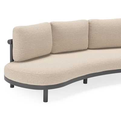 Lindo loungeset in zwart aluminium met rustic weather+ softtouch kussens