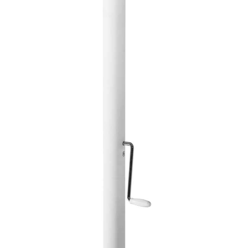 Solino staanparasol in wit aluminium met grijs all weather sunbrella® premium parasoldoek - Dia. 400 cm (met voet)