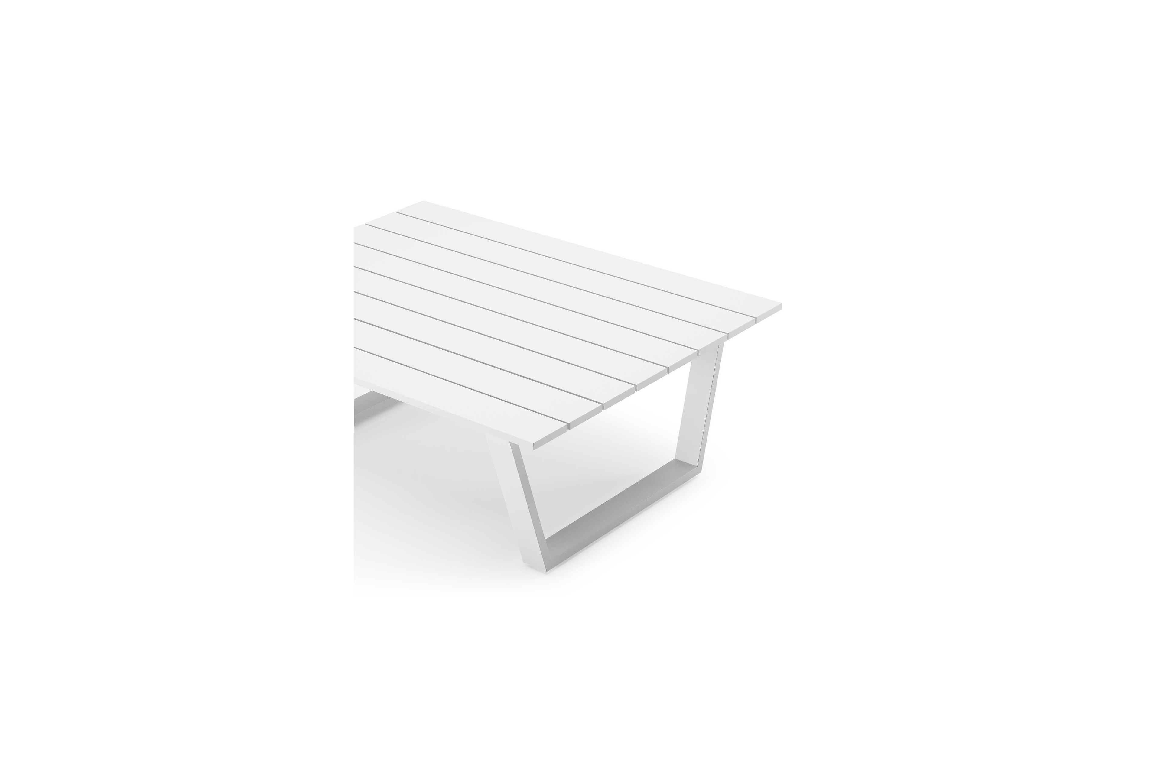 Alora loungetafel in wit aluminium - L 77 x B 77 x H 35 cm