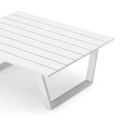 Alora loungetafel in wit aluminium - L 77 x B 77 x H 35 cm