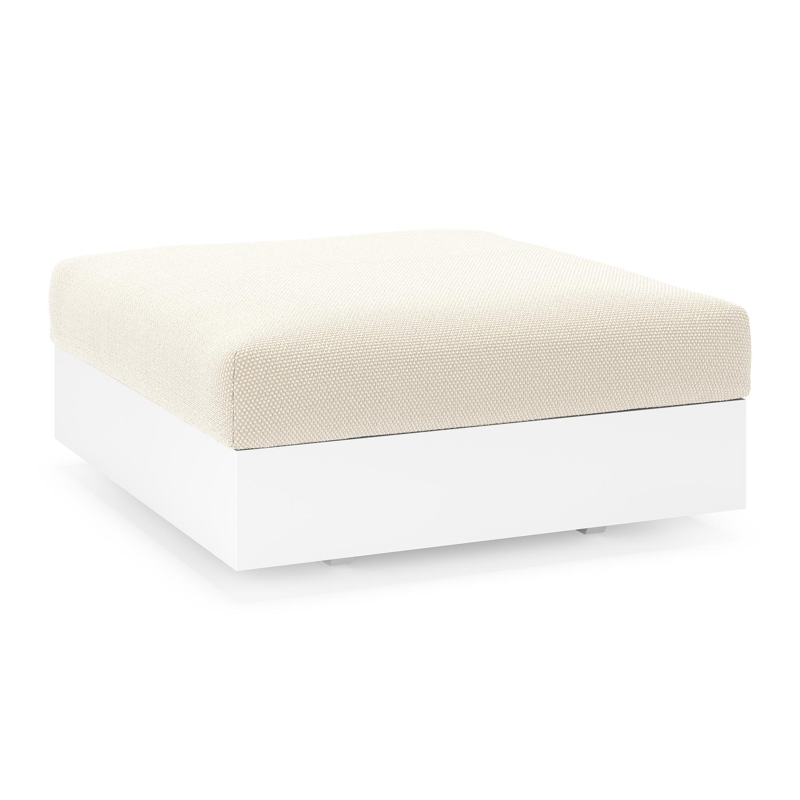 Como poef in wit aluminium met althea off white all weather cosytica kussen