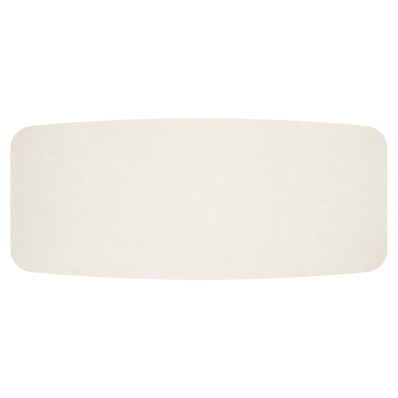 Table de jardin Pamplona forme bateau en aluminium noir et sintered stone Crema minérale - L 270 x l 115 x H 72 cm