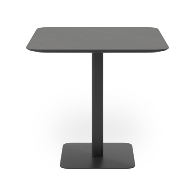 Fano (Piemonte) tuintafel in zwart aluminium en volkeramiek calatorao - L 80 x B 80 x H 73,5 cm