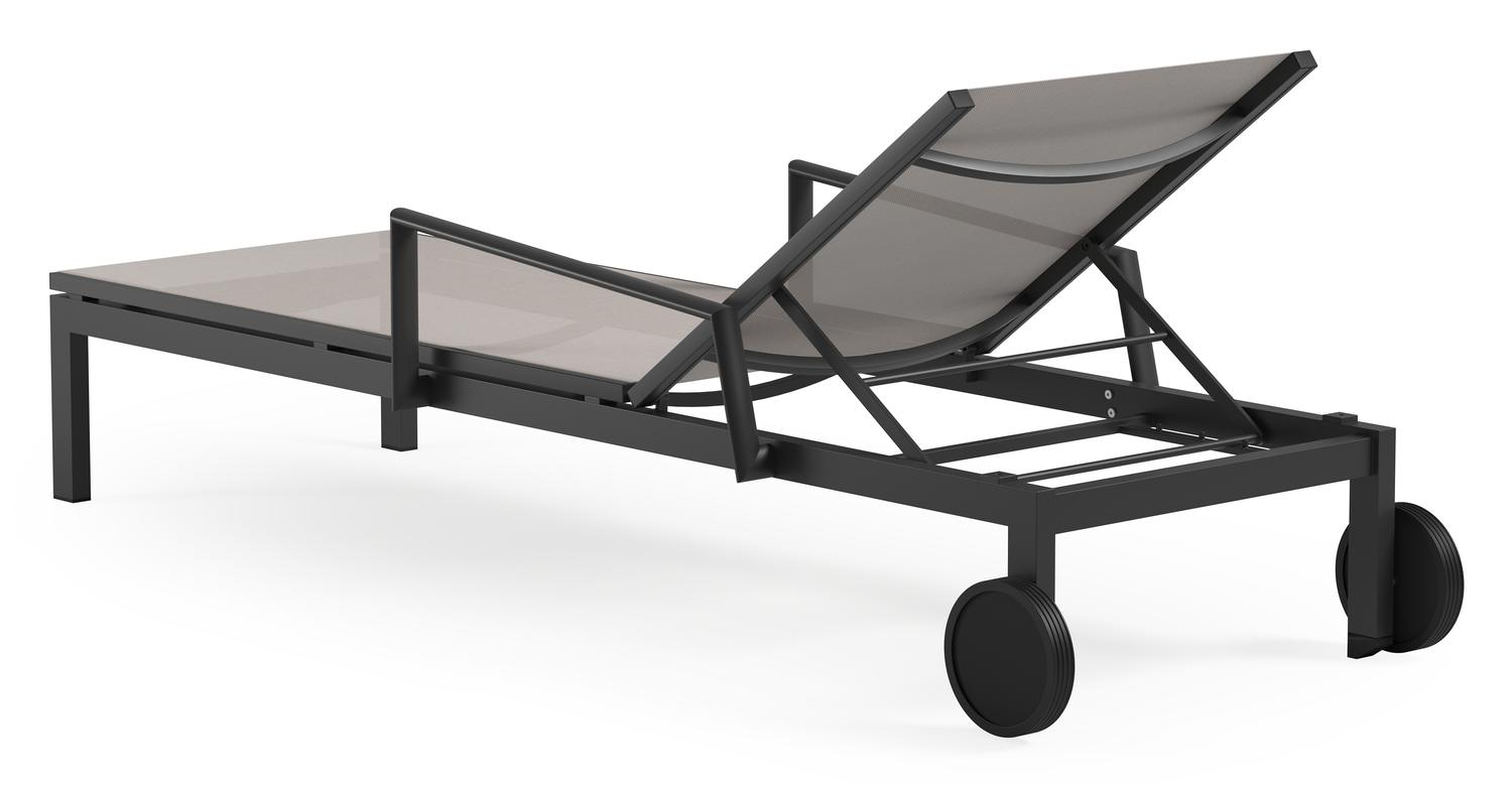 Set van 2 verstelbare Caravelle ligbedden in zwart aluminium