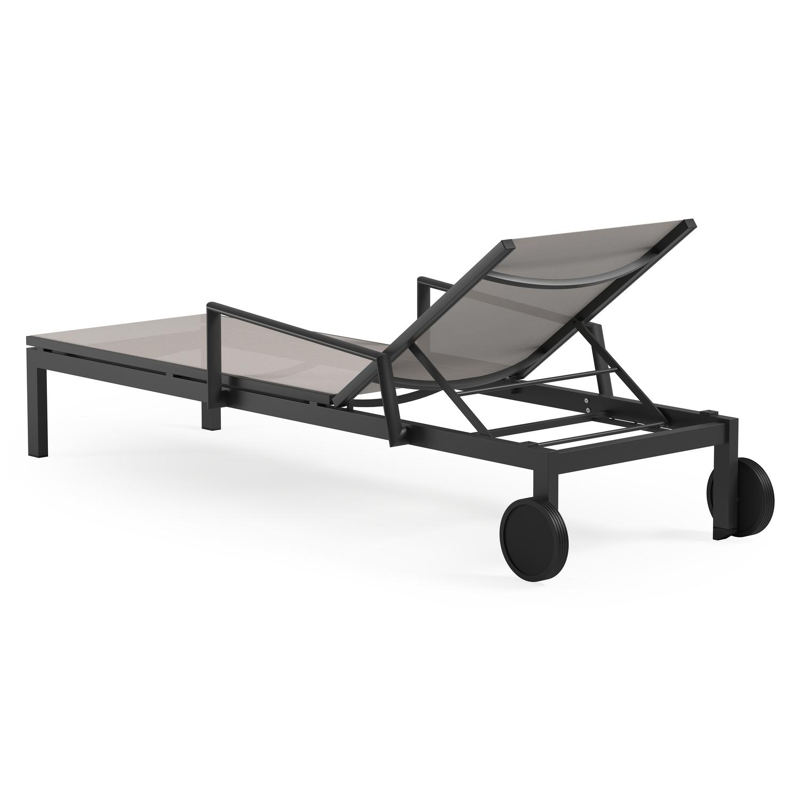 Set van 2 verstelbare Caravelle ligbedden in zwart aluminium