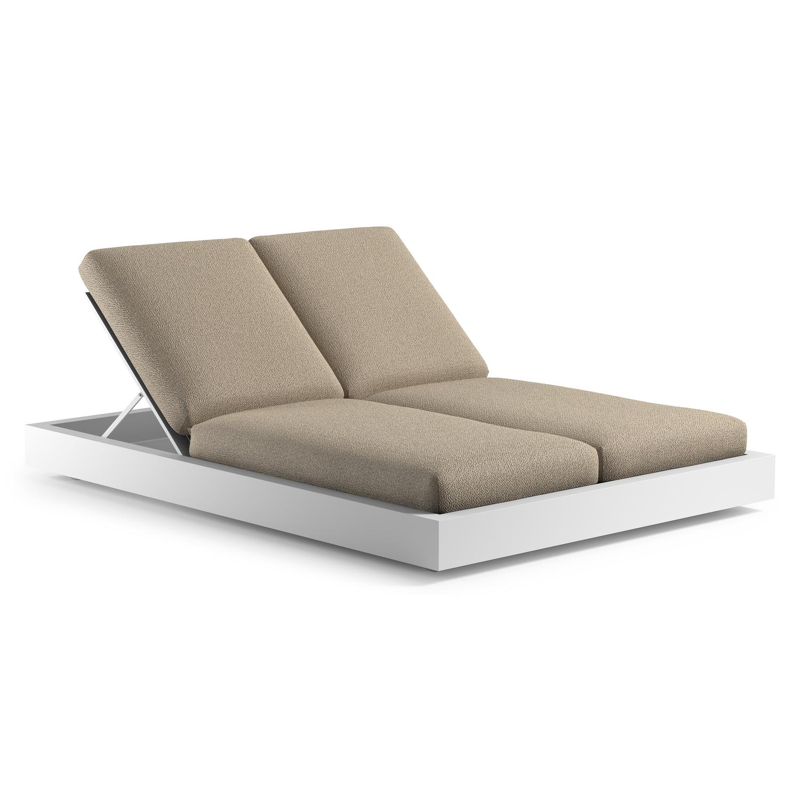 Chaise longue double réglable Como en   et coussin en  