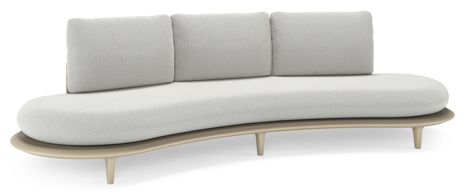 Bomero loungebank in beige aluminium met savane nimbus all weather sunbrella® luxe kussen
