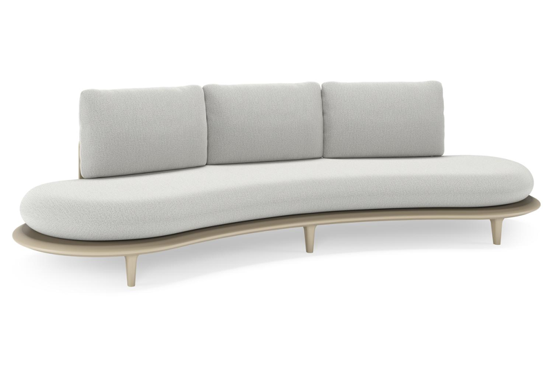 Bomero loungebank in beige aluminium met savane nimbus all weather sunbrella® luxe kussen