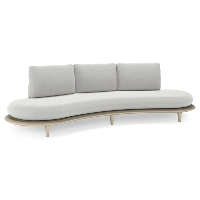 Bomero loungebank in beige aluminium met savane nimbus all weather sunbrella® luxe kussen