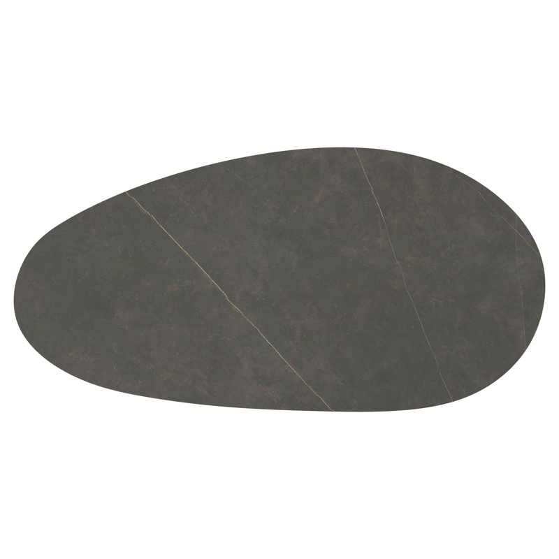 Table de jardin Amico mangue en aluminium blanc et céramique pleine Calatorao - Lg. 260 x Lrg. 130 x Haut. 73.5 cm