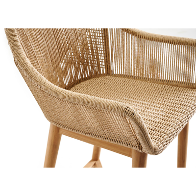 Borgo barstoel in teak en naturel wicker