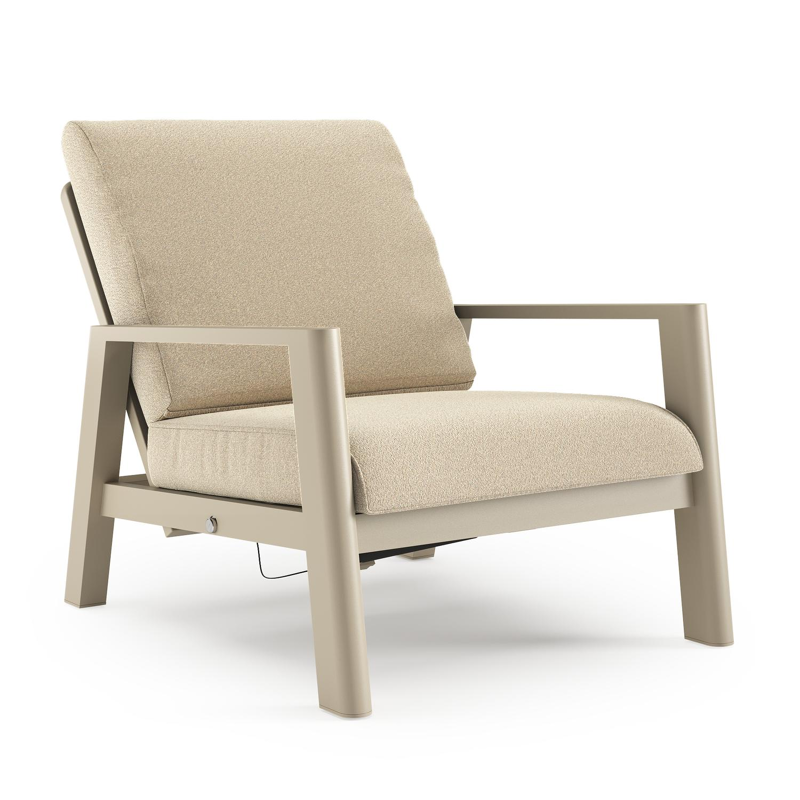 Cirello loungestoel in beige aluminium met soul papyrus all weather solica kussen