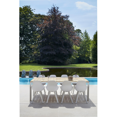 Mesa tuinstoel in wit aluminium en wit kunststof