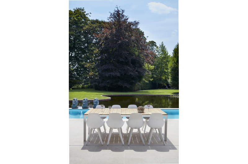 Mesa tuinstoel in wit aluminium en wit kunststof