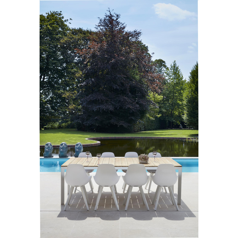 Mesa tuinstoel in wit aluminium en wit kunststof