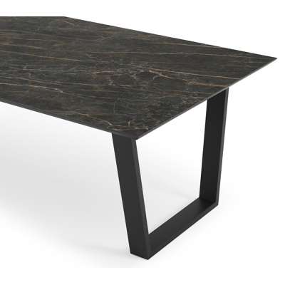 Pagino tuintafel in zwart aluminium en volkeramiek black obsession - L 280 x B 110 x H 74,5 cm