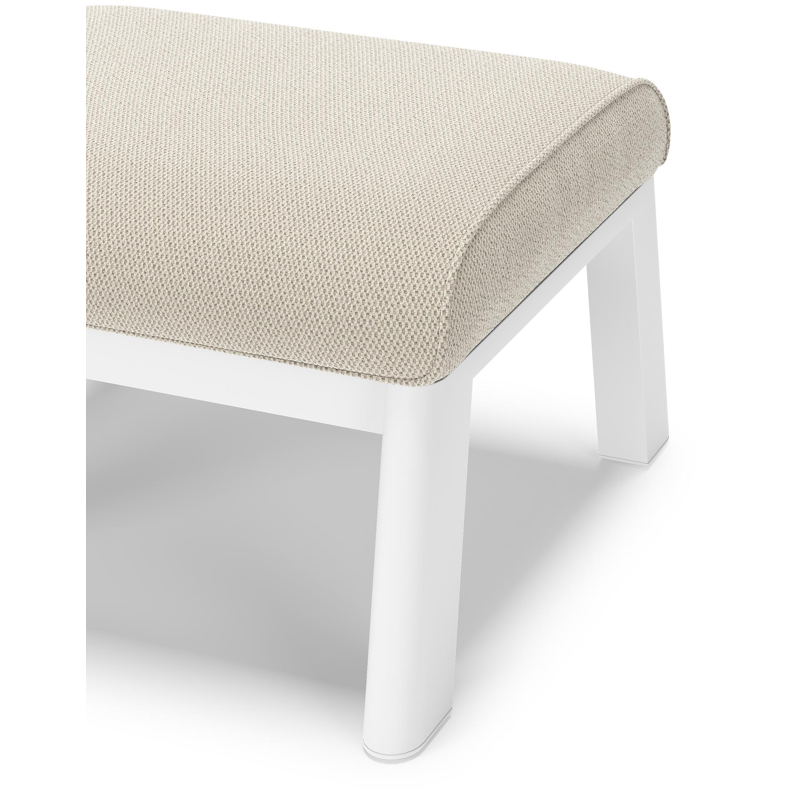 Cirello poef in wit aluminium met lopi marble all weather sunbrella® luxe kussen