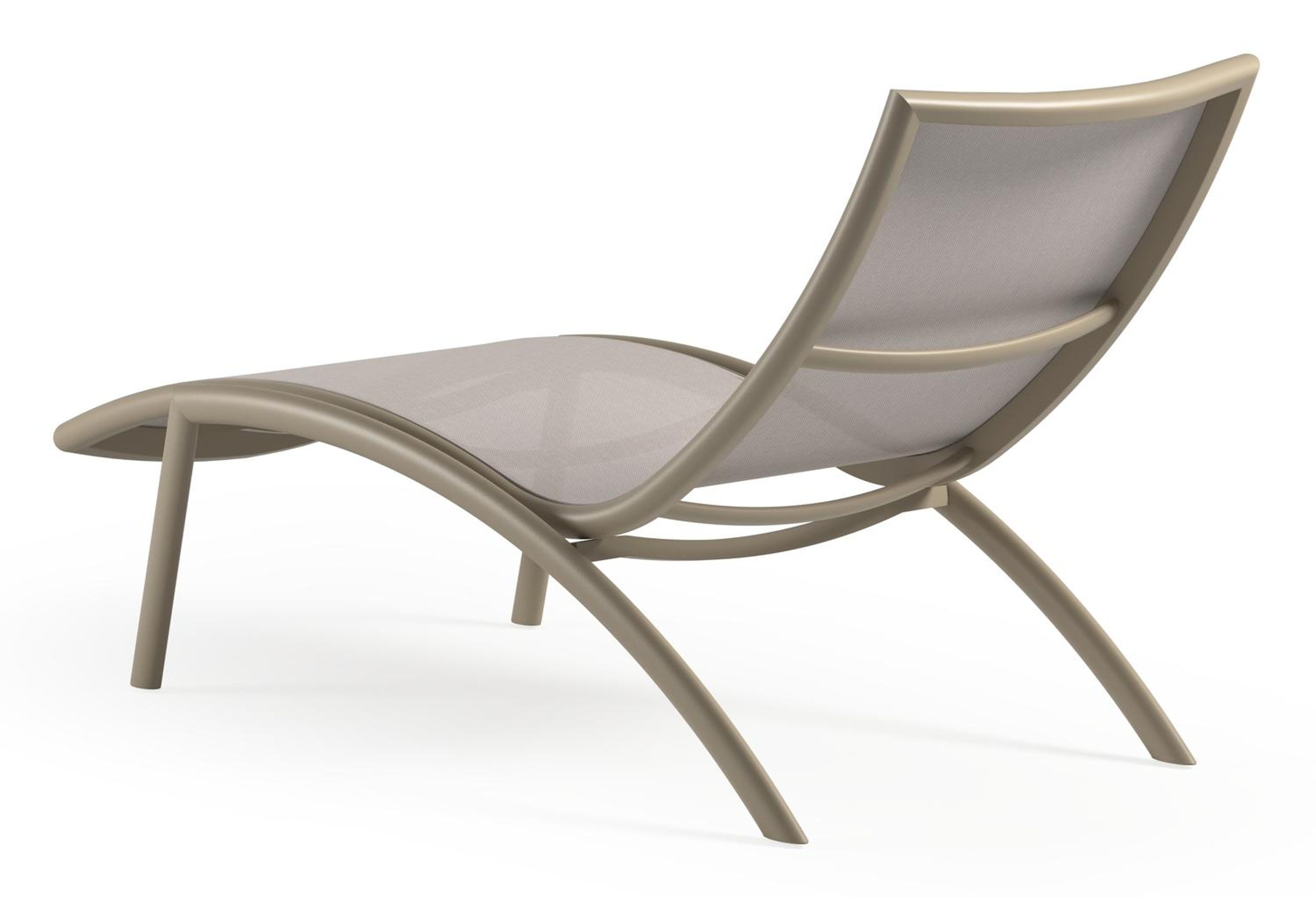 Siena ligbed in beige aluminium en beige single textileen