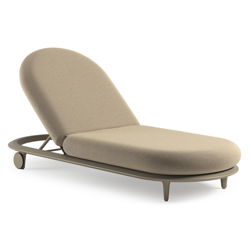 Bomero verstelbaar ligbed in beige aluminium met althea camel all weather cosytica