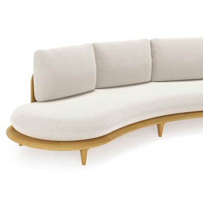 Bomero loungebank in teak met firenze natural all weather solica kussen