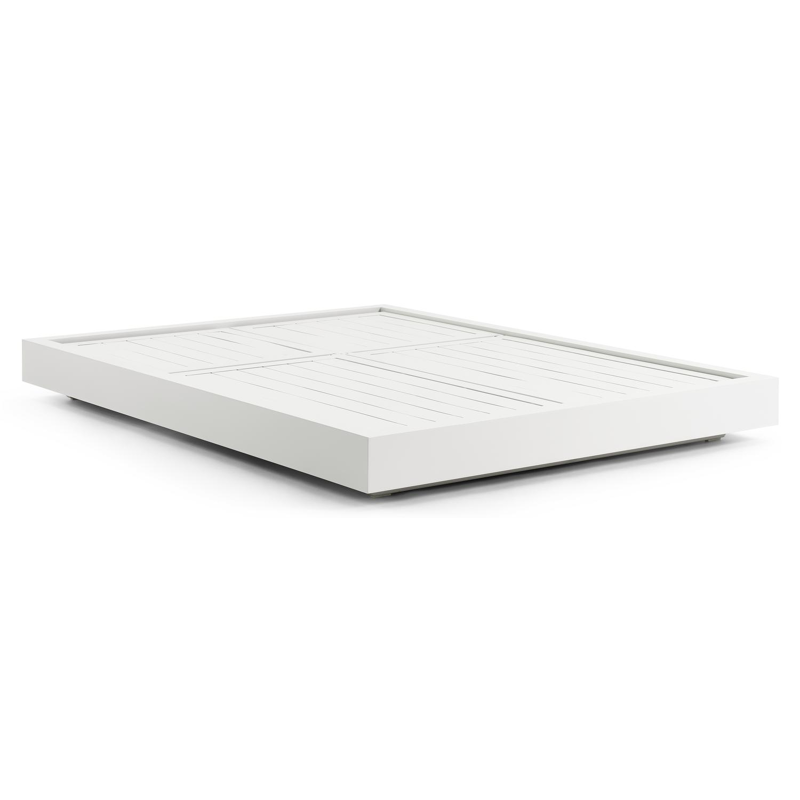 Como verstelbaar dubbel ligbed in wit aluminium met tundra charcoal all weather Sunbrella® luxe kussen