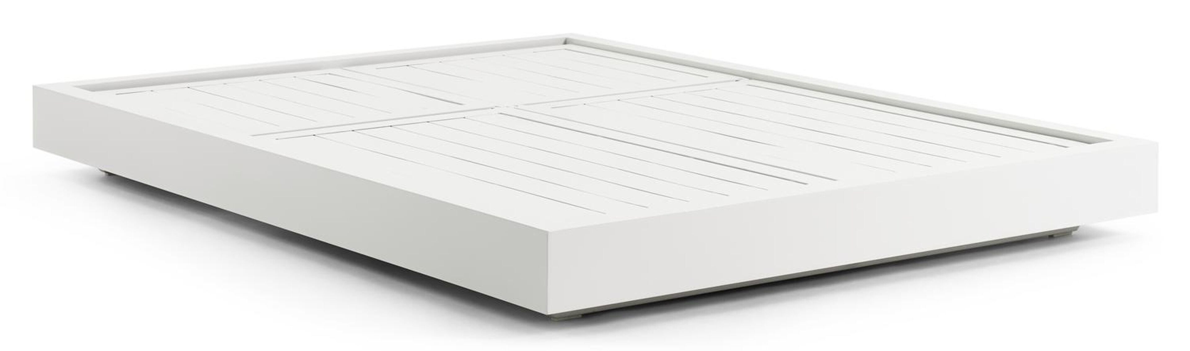 Como verstelbaar dubbel ligbed in wit aluminium met savane nimbus all weather sunbrella® luxe kussen