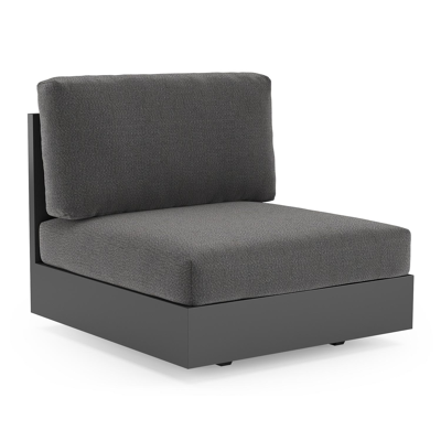 Como loungestoel in zwart aluminium met savane tornado all weather sunbrella® luxe kussen