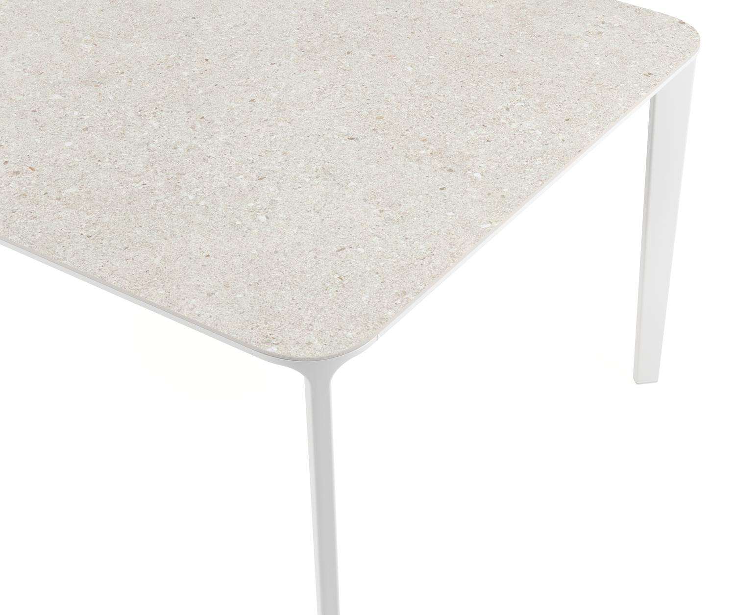 Urbino tuintafel in wit aluminium en volkeramiek shilin - L 290 x B 110 x H 75 cm