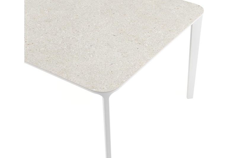 Urbino tuintafel in wit aluminium en volkeramiek shilin - L 290 x B 110 x H 75 cm